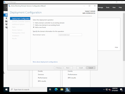 Active Directory Domain Services Configuration Options